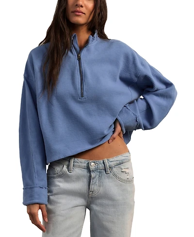 Free People Women's Celeste Quarter-Zip Pull-On Sweatshirt