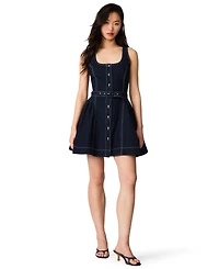 Steve Madden Juniors' Maila Denim Button-Front Mini Dress