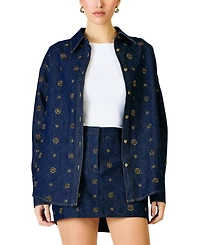 Line & Dot Women's Attina Beaded Denim Jacket