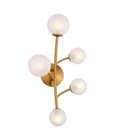 Franklin Iron Works Louisa High Burnished Brass 5-Light Led Wall Sconce