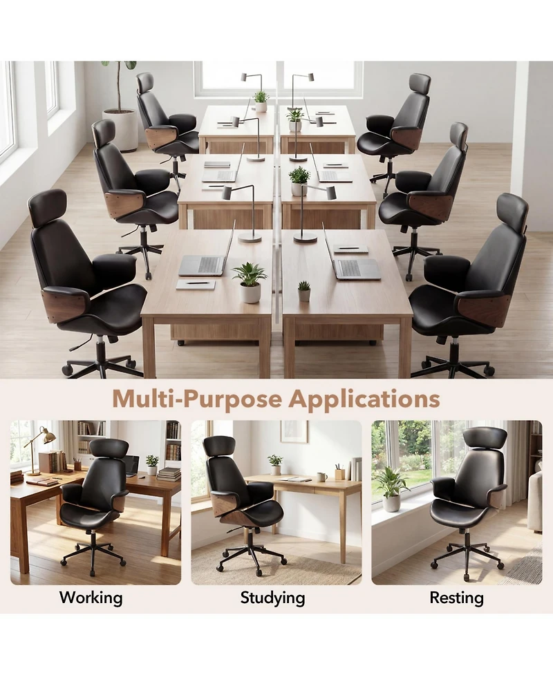 Slickblue Ergonomic Office Chair with Headrest and Adjustable Height