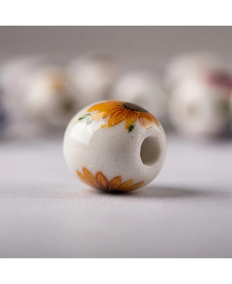 Sevorley 50Piece Set Ceramic Drum-Shaped Loose Beads for Diy Jewelry
