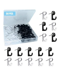 Sevorley 50-Pack Push Pin Hooks with Plastic Heads, Cork Board Decorative Tacks