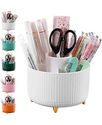 Sevorley 5-Slot Rotating Pencil Holder, 360-Degree Desk Organizer for Office