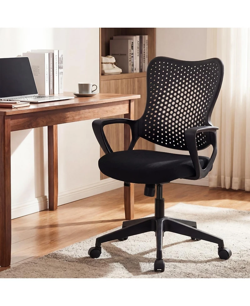 Slickblue Height Adjustable Computer Desk Chair with Ergonomic Support