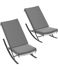 gaomon 2-Piece Rattan Cushioned Outdoor Rocking Chair Set