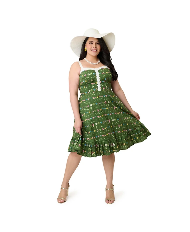 Unique Vintage Plus 1950s Sleeveless Swing Dress