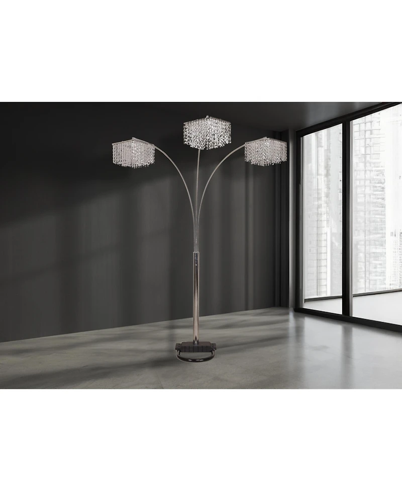 Midola 1 piece Modern Design Classic Luxury Sleek Multi-head Floor Arc Lamp Crystal-like Accents Drape Living Room Curve Lamp