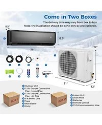 Gymax Btu Mini Split Air Conditioner and Heater 21 SEER2 208-230V Ac Unit