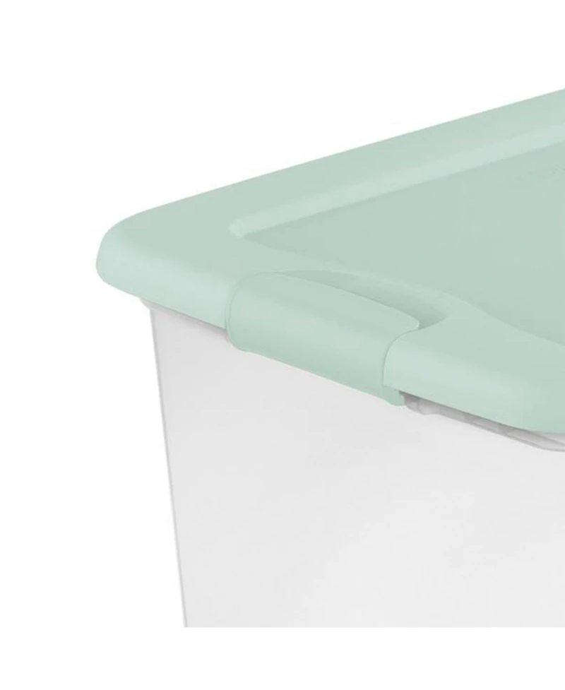Sterilite 6 Pack 64 Qt Latching Box, Plastic Storage Bin with Lid, Mindful Mint