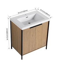 Sillysis Modern Freestanding Bathroom Vanity with Resin Sink, Soft Close Door, Adjustable Shelf, Plywood Cabinet