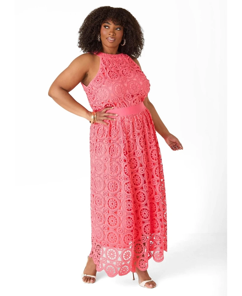 Ashley Stewart Women's Plus Crocheted Top