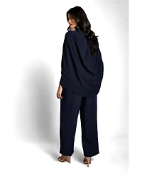 Coast Women's High Neck Cape Wide Leg Jumpsuit