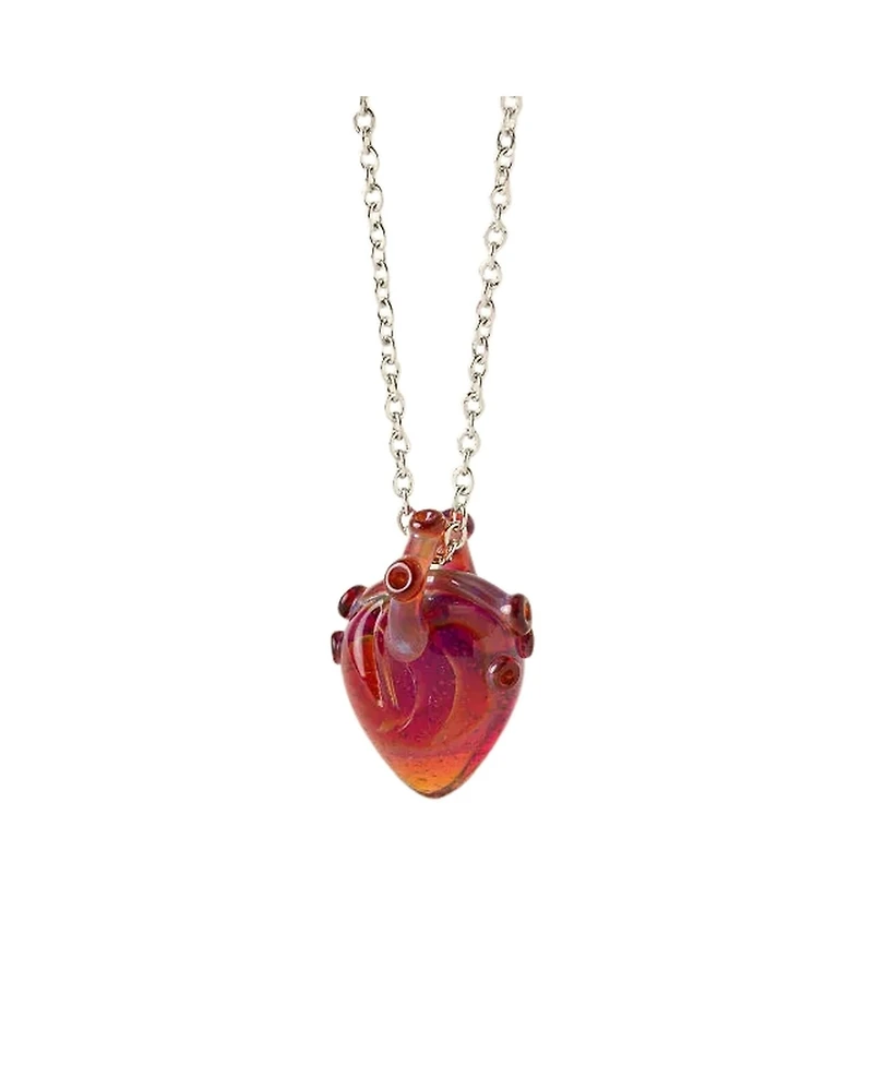 Uncommon Goods Anatomical Glass Heart Necklace