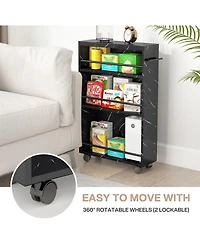 Tribesigns 4-Tier Slim Storage Cart, Rolling Kitchen Cart on Wheels for Small Place,
