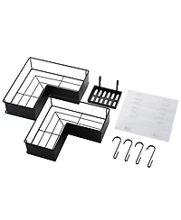 Midola 2-Pack Drill-Free Adhesive Corner Shower Caddy Organizer with Soap Holder and 4 Hooks for Bathroom