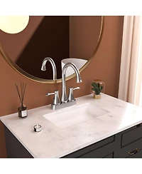 Phying 4 Inch Centerset Bathroom Faucet Brushed Nickel 2 Handle Vanity Sink Faucet For Bathroom Lavatory Sink