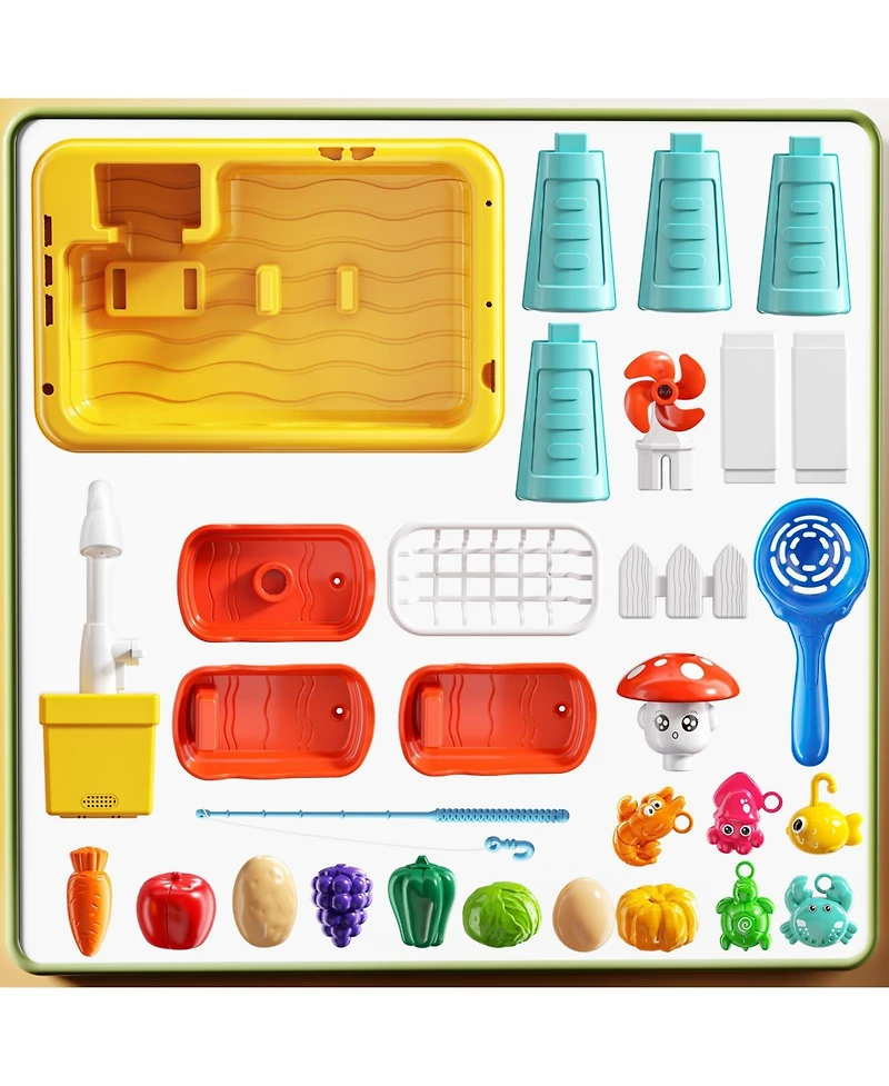 Gnuadz Water Table Kitchen Sink Electric Pump Fishing Games Sensory Play