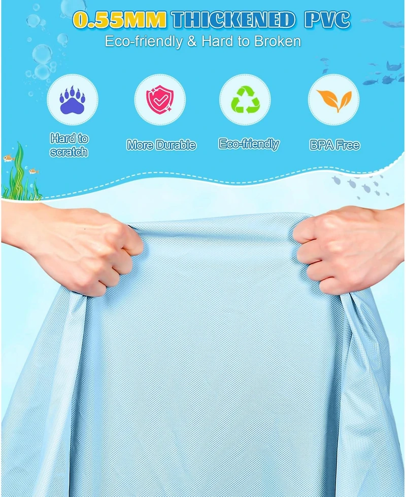 Aofar 118" Splash Pad Sprinkler Pool Outdoor Play Mat Pets Adults