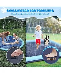 Aofar Dog Splash Pad Sprinkler Pool Outdoor Water Yard 97"x 67