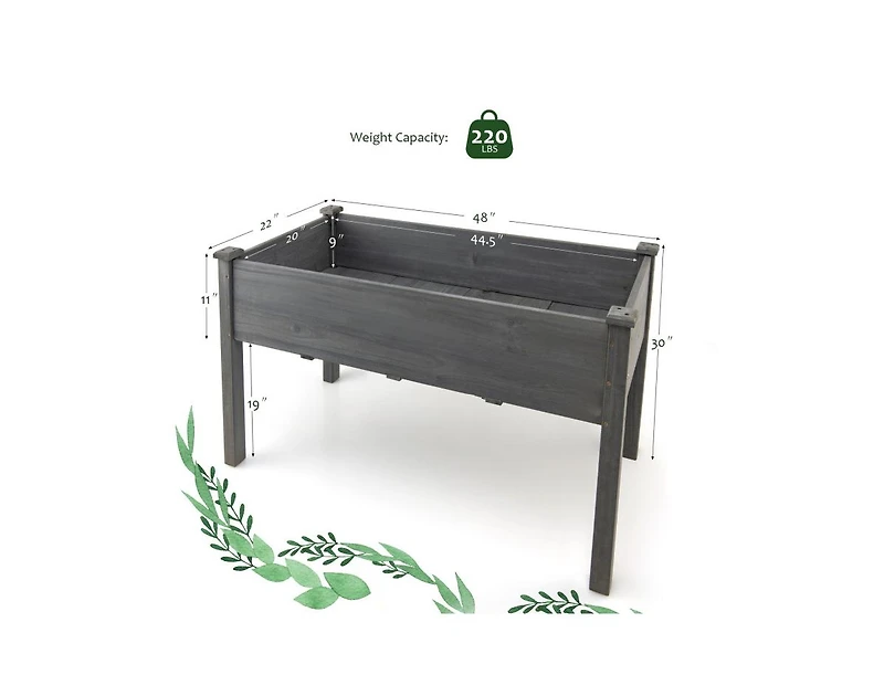 Wooden Raised Vegetable Garden Bed Elevated Grow Planter