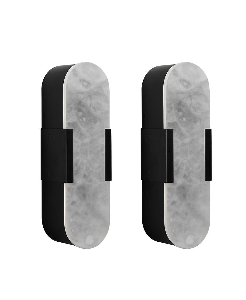 Busdays Set of 2 Marble Wall Sconce 13.8 Inch Modern Indoor Bathroom Lighting for Living Room Bedroom Hallway Stairs