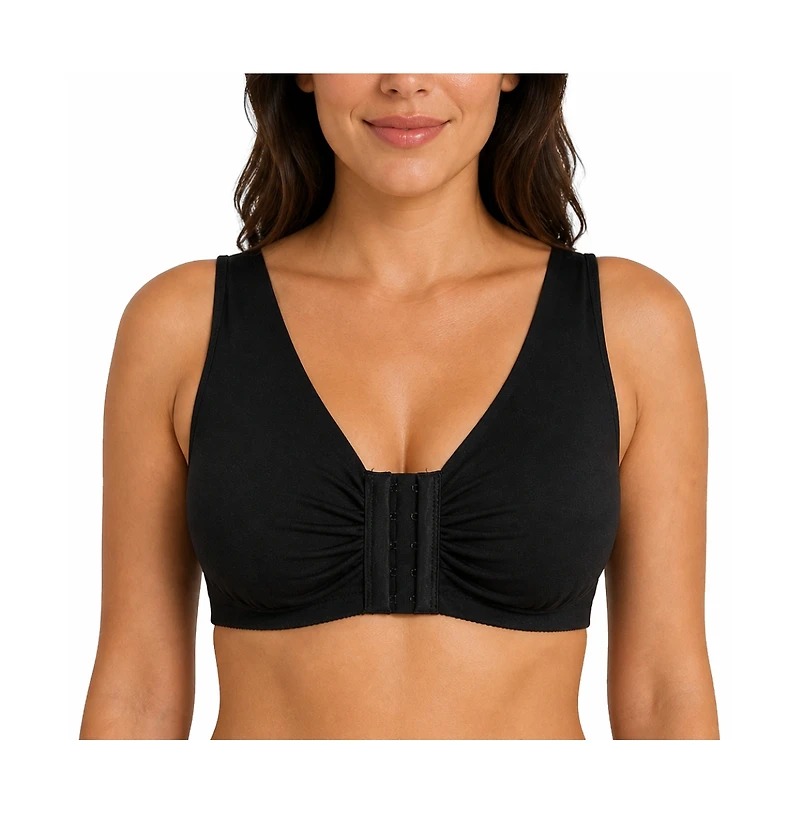 Meadow Women's Ease Cotton Front Closure Bra for Mastectomy 2-Pack