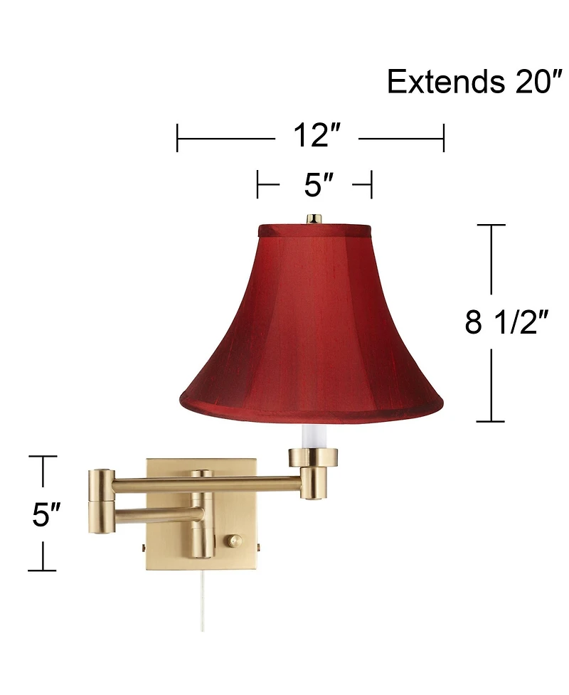 Barnes and Ivy Alta Warm Gold Plug-In Swing Arm Wall Lamp