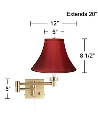 Barnes and Ivy Alta Warm Gold Plug-In Swing Arm Wall Lamp