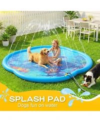 Aofar Splash Pad Sprinkler Dog Kids Inflatable Water Play Mat Pool Fountain