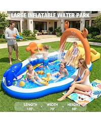 Aofar Inflatable Play Center Pool Water Slide Sprinkler