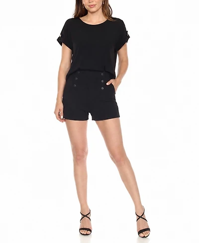 White Mark Women's Dolman Top and Shorts Set