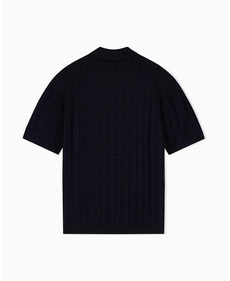 A|X Armani Exchange Men's Viscose Grid Polo Shirt