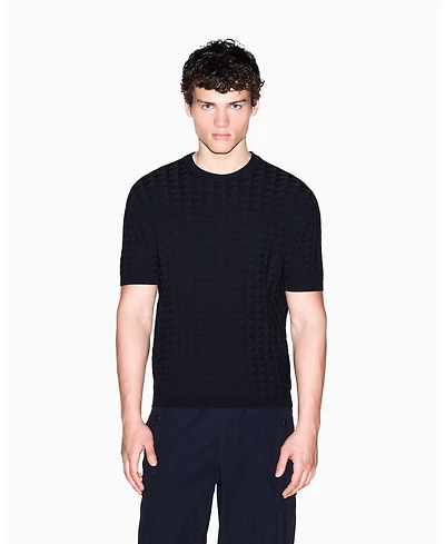 A|X Armani Exchange Men's Viscose Grid T-Shirt
