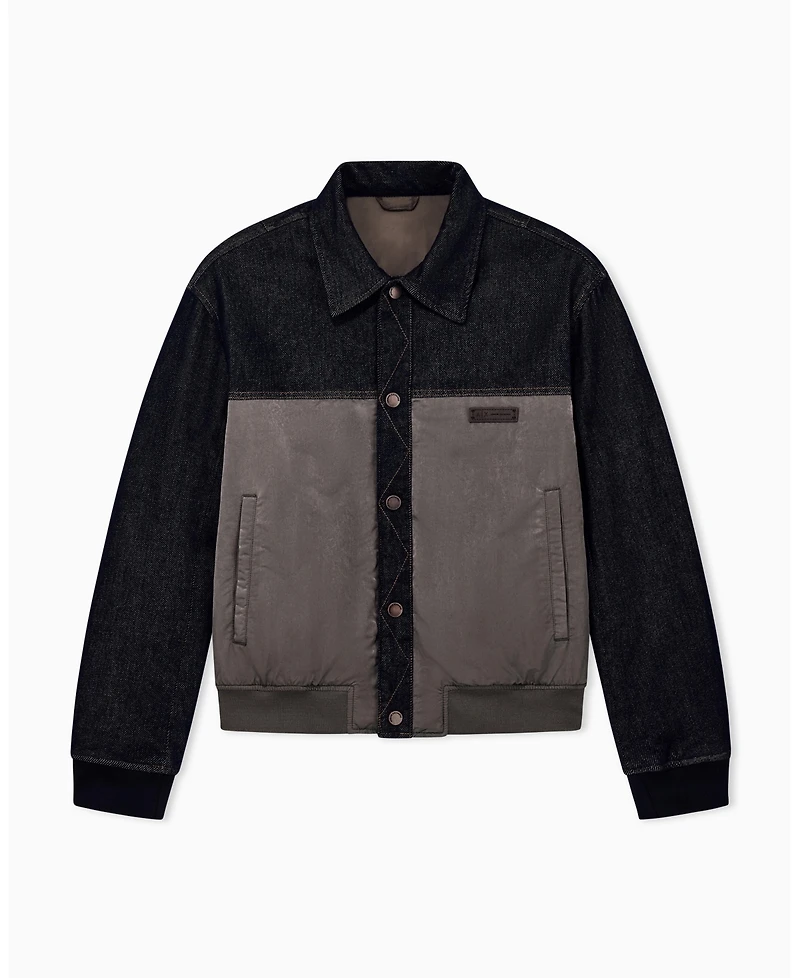 A|X Armani Exchange Men's Mixed Media Denim Jacket