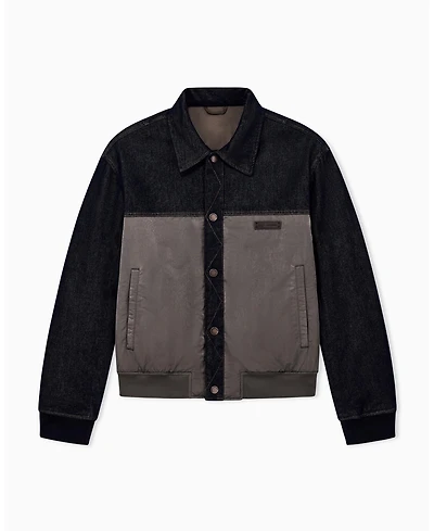 A|X Armani Exchange Men's Mixed Media Denim Jacket