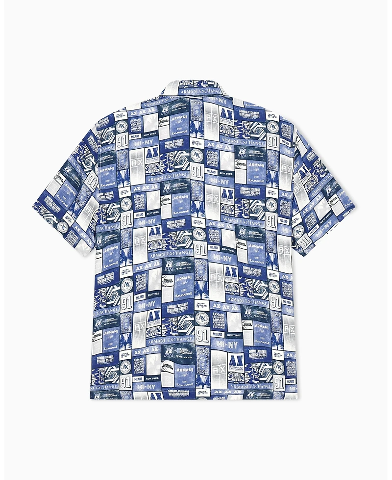 A|X Armani Exchange Men's Viscose All Over Print Woven Shirt
