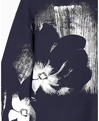 A|X Armani Exchange Men's Exposed Flower Bonded Cotton Crewneck Sweatshirt