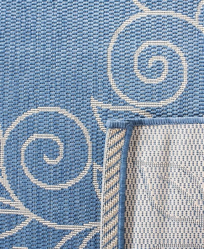 Safavieh Courtyard CY5139 Blue and Beige 5'3" x 7'7" Outdoor Area Rug