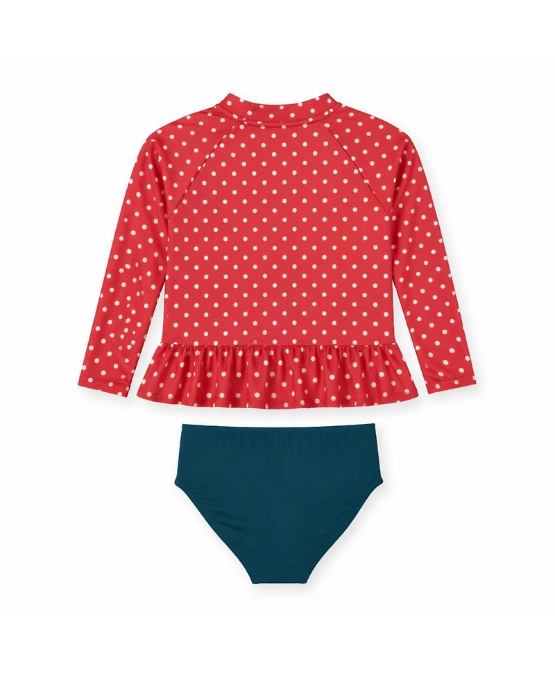 Florence Eiseman Little Girls Polka Dot Rashguard Swimsuit