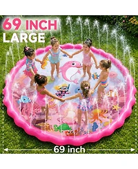 Aofar 69" Non-slip Splash Pad Sprinkler Pool Water Play Mat