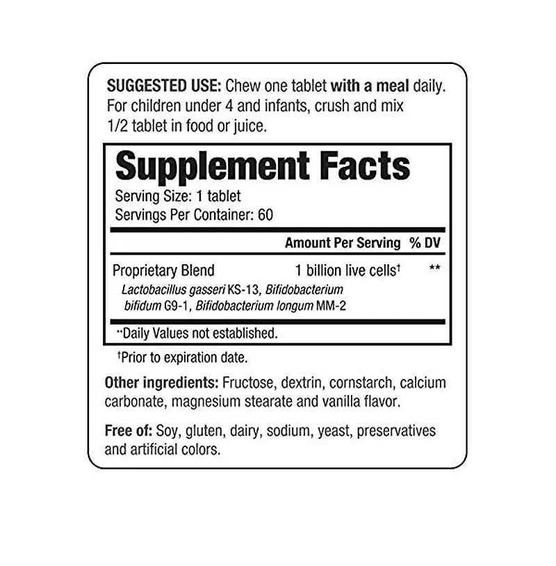 Kyo-Dophilus Kids Probiotic, Promotes regularity and immune health, 60 Tablets