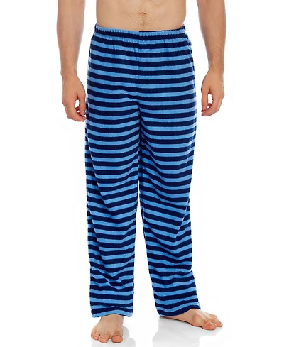 Leveret Mens Striped Micro Fleece Pants
