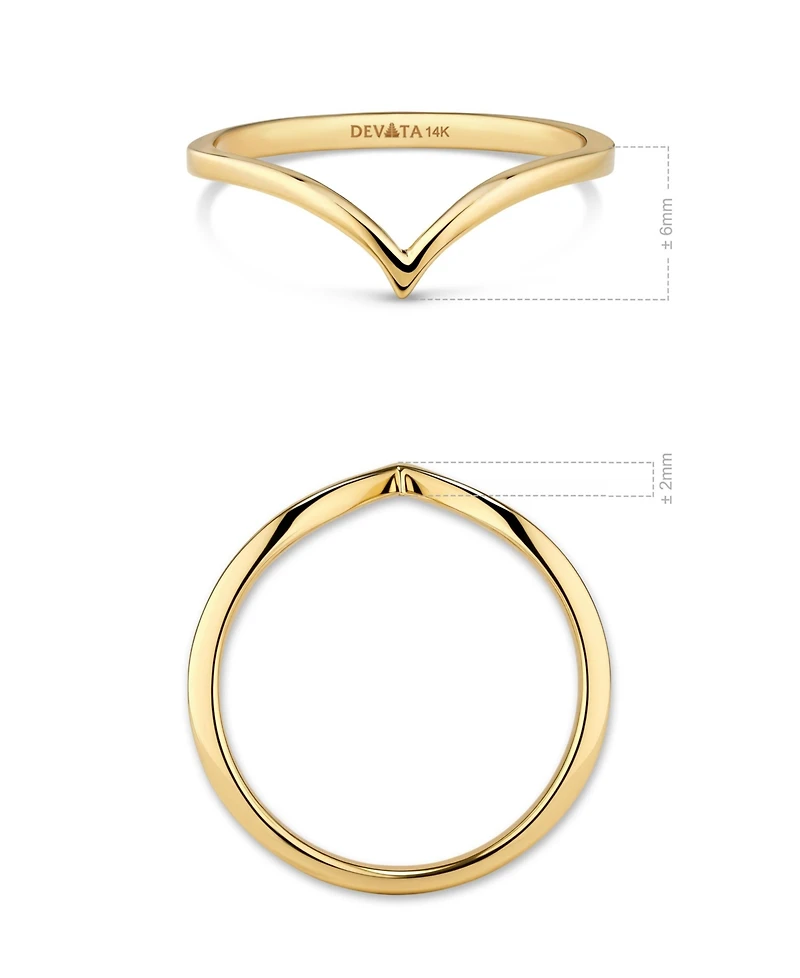 Devata Chevron Ring 14K Gold