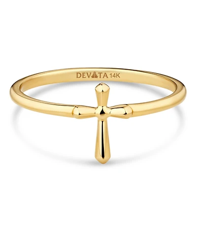 Devata Cross Ring 14K Gold