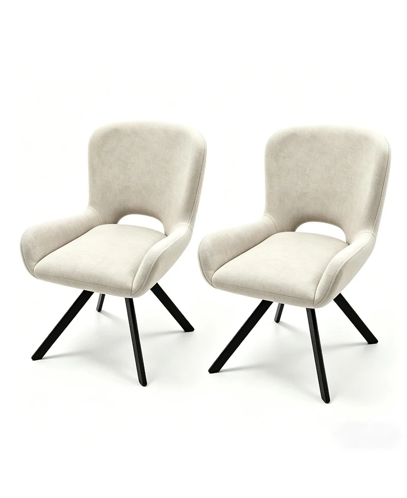 Rainsken Dining Chairs Set of 2, Fabric Frame, Upholstered Dining Chairs, for Dining Room/Kitchen/Living Room