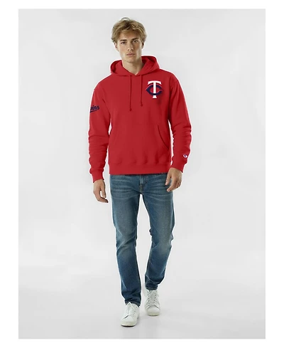 Champion Men's Red Minnesota Twins Reverse Weave Chenille Hoodie