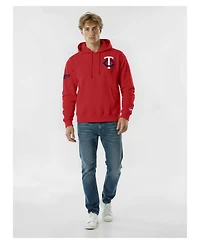 Champion Men's Red Minnesota Twins Reverse Weave Chenille Hoodie