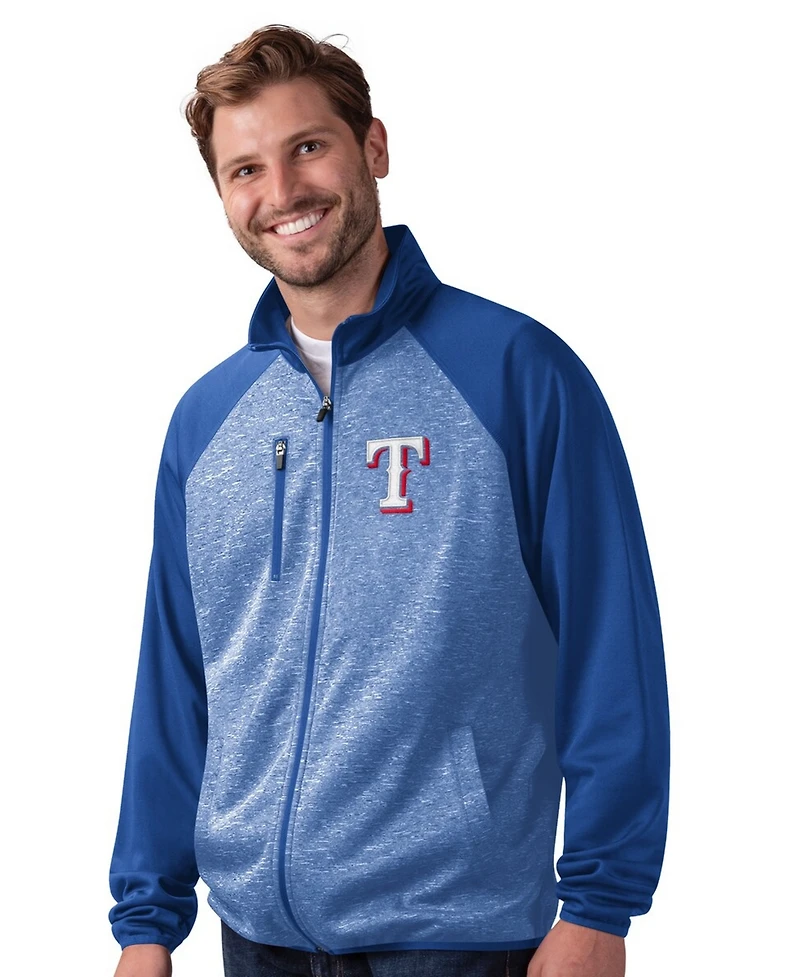 G-iii Sports by Carl Banks Men's G-iii Royal Texas Rangers Runners Raglan Full-Zip Track Jacket