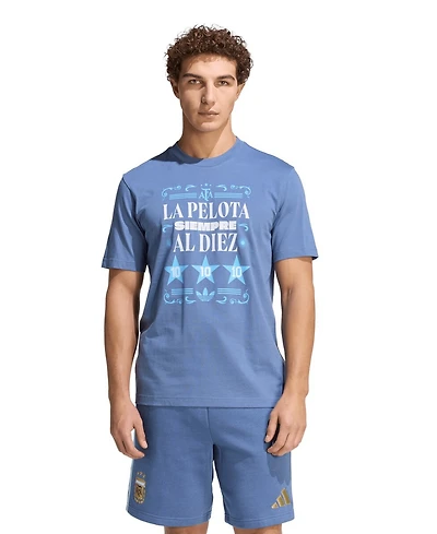 Adidas Men's Blue Argentina National Team Fifa x World Cup 2022 Winners Amply T-Shirt